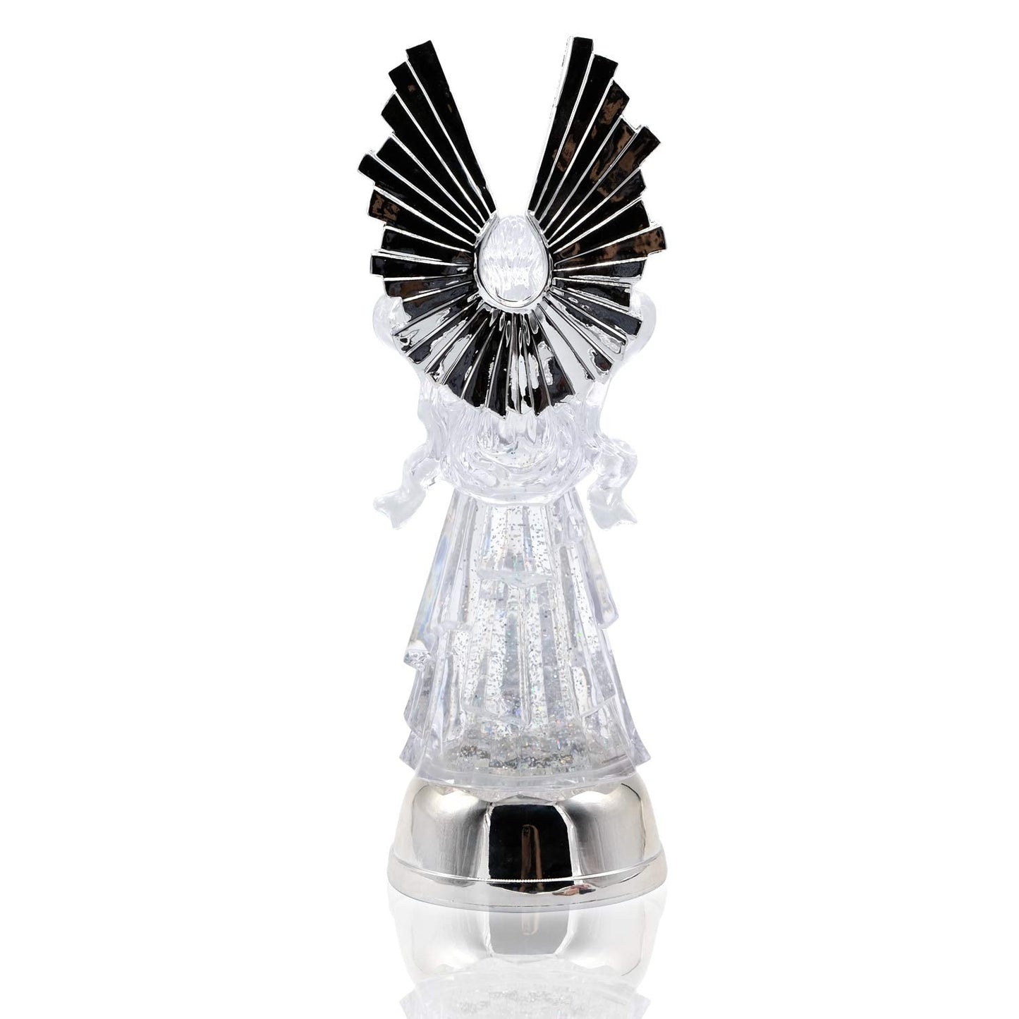 DRomance 14" Angel Snow Globe Lantern Battery Operated with 6 Hour Timer Color Changing LED Light Praying Angel Swirling Glitter Water Lamp Thanksgiving Christmas Holiday Decor Gift