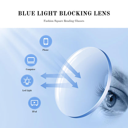 resjok Oprah Reading Glasses for Women-3Pack Blue Light Blocking Fashion Readers with Spring Hinge Computer Square Eyeglasses(Mix1, 1.75x)
