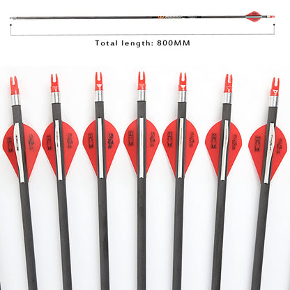 Musen Pure Carbon 30 inch Arrows Hunting Arrows for Recurve Bow,100% Carbon Archery Target Arrows with Removable Tips for Youth Hunters & Bowhunters (Pack of 12) (SP400)