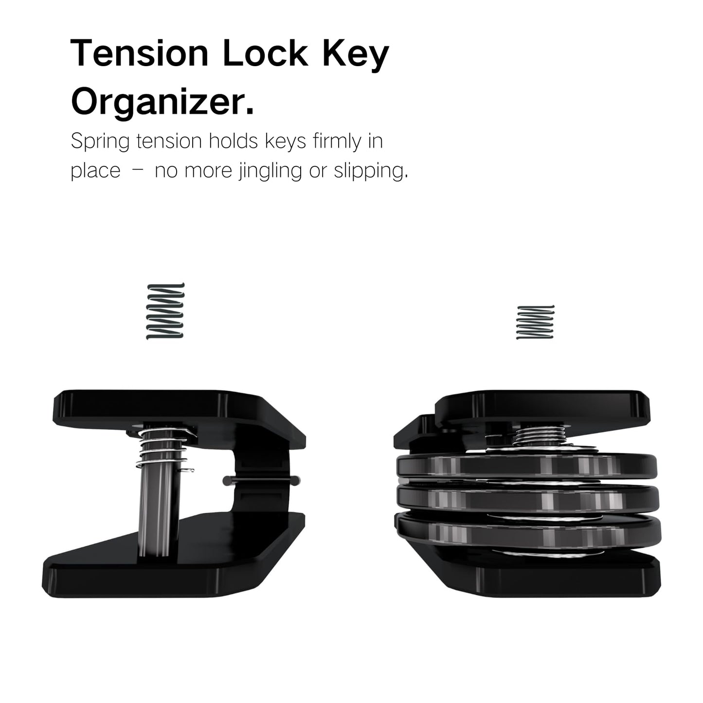 CAXGEK Metallic Key Organizer - Aluminum Forge Carbon Fiber Key Organizer holder, Minimalist Innovative Keychain.