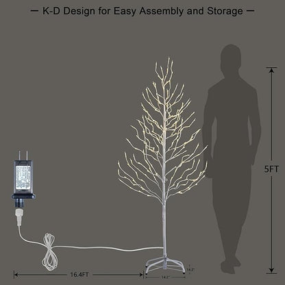 LIGHTSHARE 5FT 200L Lighted Star Light,Warm White Lighted Tree Decoration Light,Home/Festival/Party/Christmas,Indoor and Outdoor Use