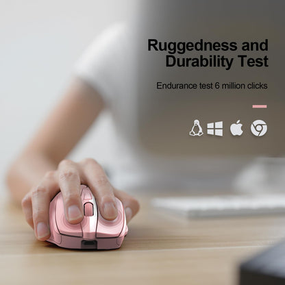 TECKNET Wireless Mouse Rechargeable, 2.4G USB-A Silent Mouse, Quiet Click, 6 Adjustable 4800 DPI, Cordless Computer Mice, Ergonomic Mice for Laptop, 6 Buttons for Chromebook, Ergo Grip - Black