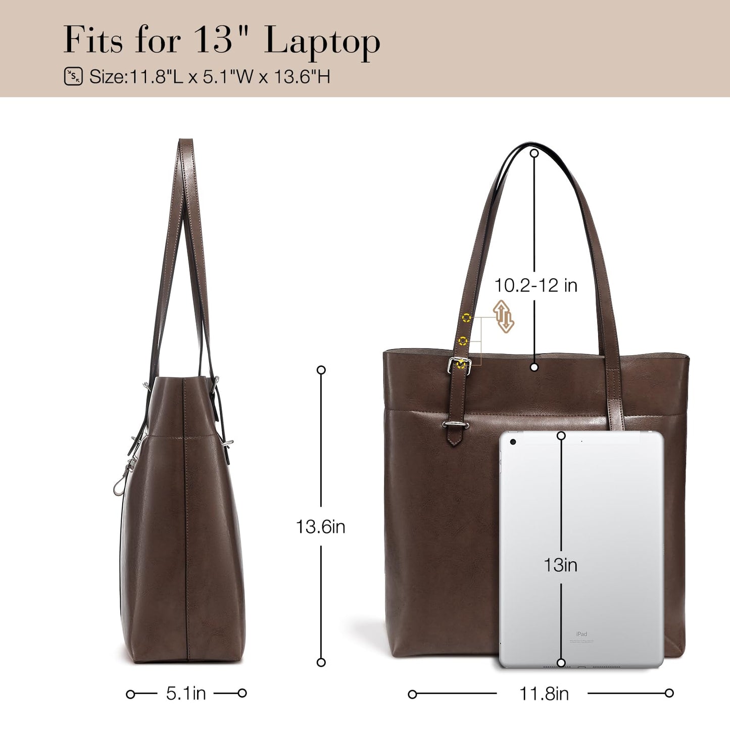 UEIRY Genuine Leather Tote Bag for Women, Large Women's Leather Shoulder Bags, Designer Womens Totes Purse with Top Handles