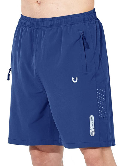 NORTHYARD Men's Athletic Running Shorts Gym Workout 7"/9"/5" Quick Dry Lightweight Sports Basketball Tennis 3 Zipper Pockets RoyalBlue 4XL