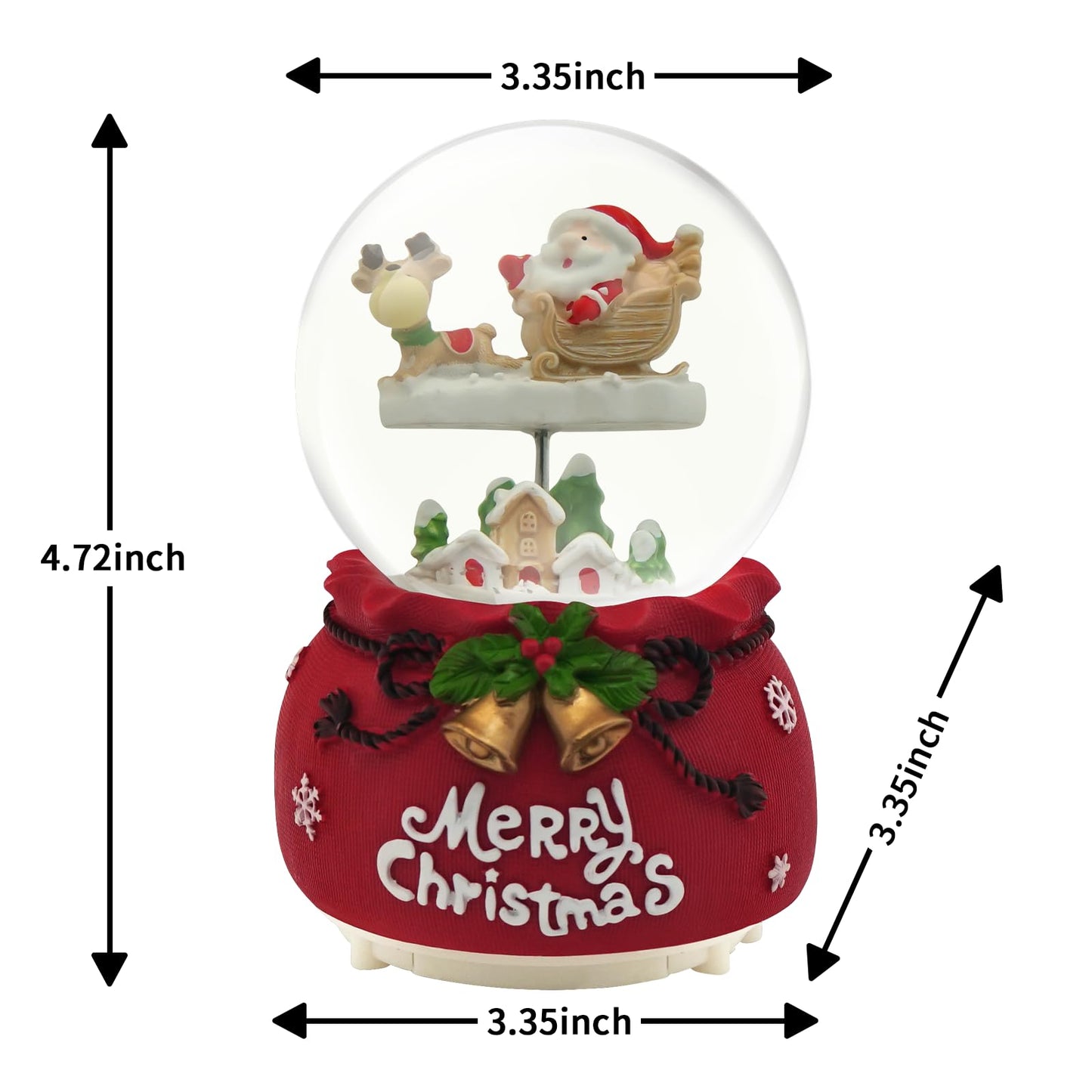Christmas Snow Globe Lantern Musical, Snow Globes Christmas with Music, Glitter Snowflakes icicles Lighted Santa Claus Decorative Lantern, Xmas Decor Gift for Adult Girls Women
