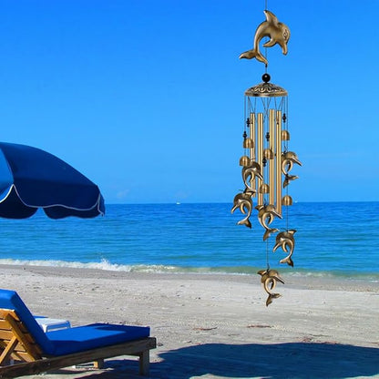 Dolphin Wind Chimes Decor, Mobile Blessing Wind Bells Decorate, Sympathy Wind Catcher, Memorial Gifts for Mom, Grandma, Woman (Housewarming/Outside/Indoor/Home/Room/Porch/Yard/Garden Decoration)