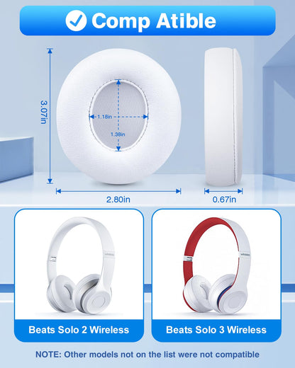 Link Dream Replacement Beats Solo 3 Earpad Beats Solo 2 Replacement Ear Pads Memory Foam Cushions Cover for Beats Solo 2 & Solo 3 Wireless Headphone