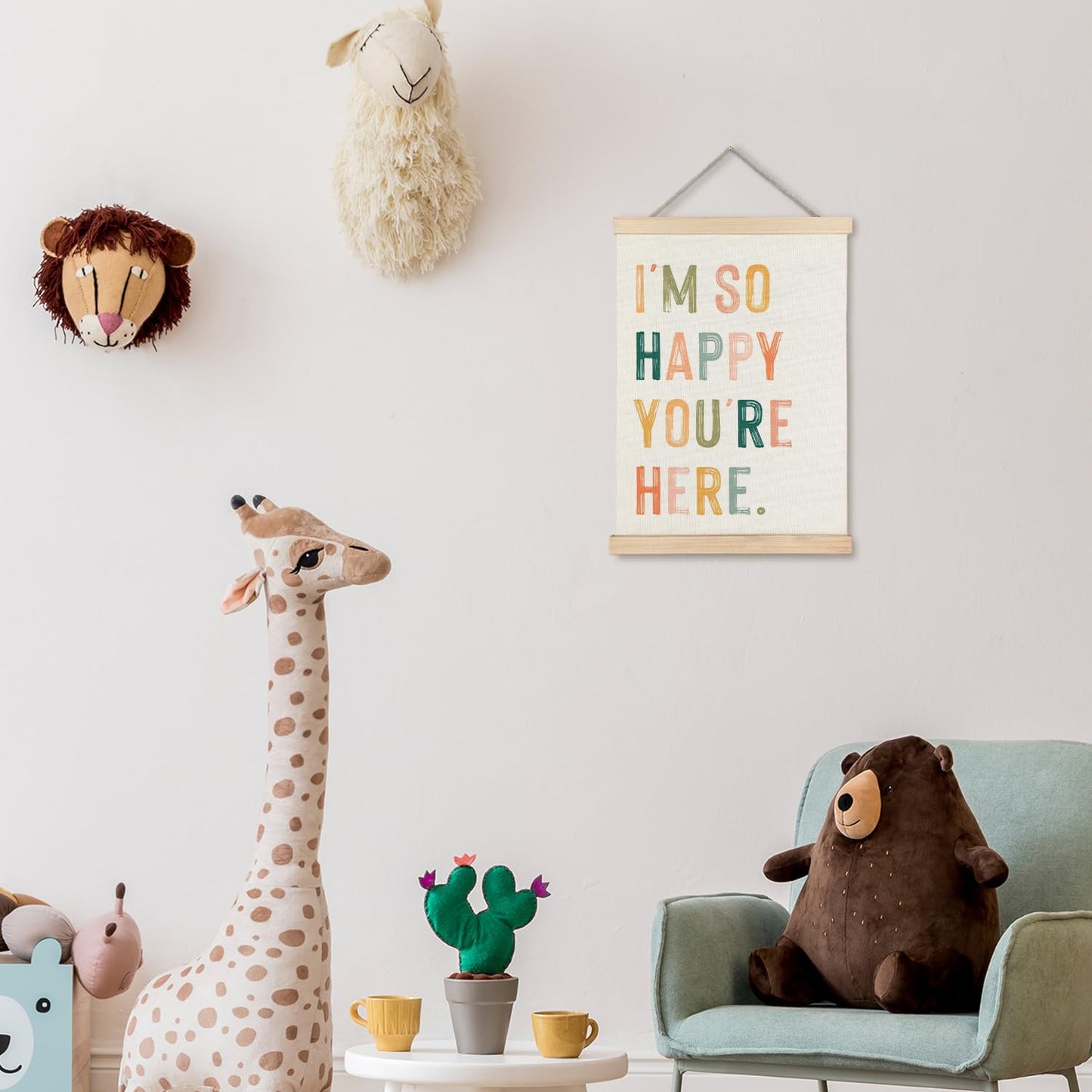Supwhd Boho Classroom Decor, I'm so Happy You are Here Wall Art Poster, Inspirational Wall Decor, Boho Classroom Wall Art Poster for Classroom Playroom Kids Room Decor, 12x16 Inches