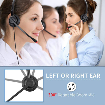 USB Headset with Microphone for PC Laptop Computer Headphone Noise Cancelling Mic for Home Office Online Class Teams Zoom