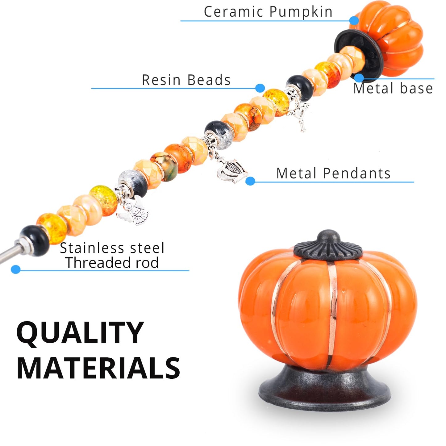 Prefdo DIY Fairy Wand Garden Stake - Autumn Pumpkin 4-Pack