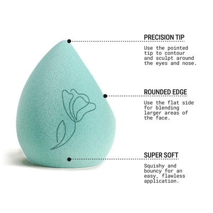 JUNO & Co. Microfiber Makeup Sponge, Dual Layer Technology for Full Coverage Flawless Makeup Blender for Foundation, Powder and Cream (Velvet Style and Blue Color)