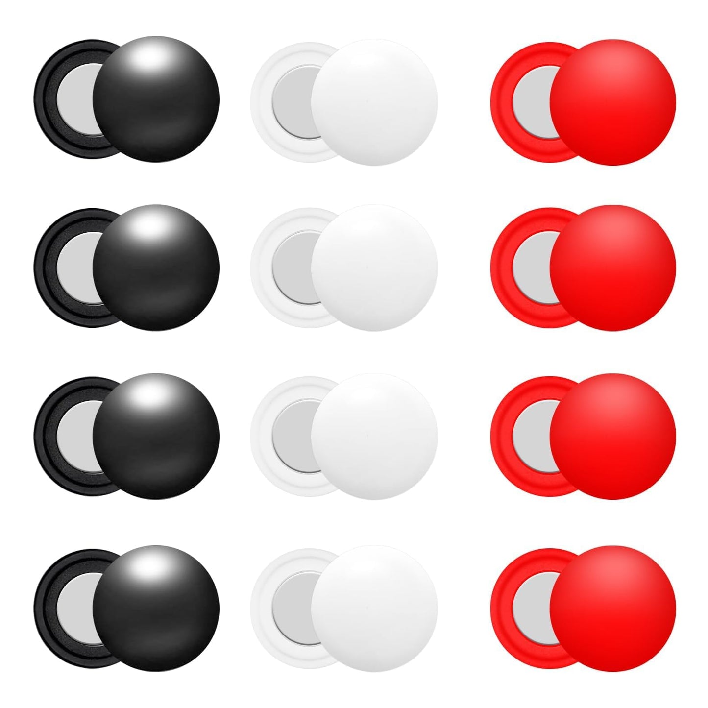 12Pcs Running Bib Clips Marathon Number Buckle Race Bib Securing Running Gear Fixing Fastener Clip Magnets Field Number Holder White Black Red for Runners Field Cycling Triathlon Supplies