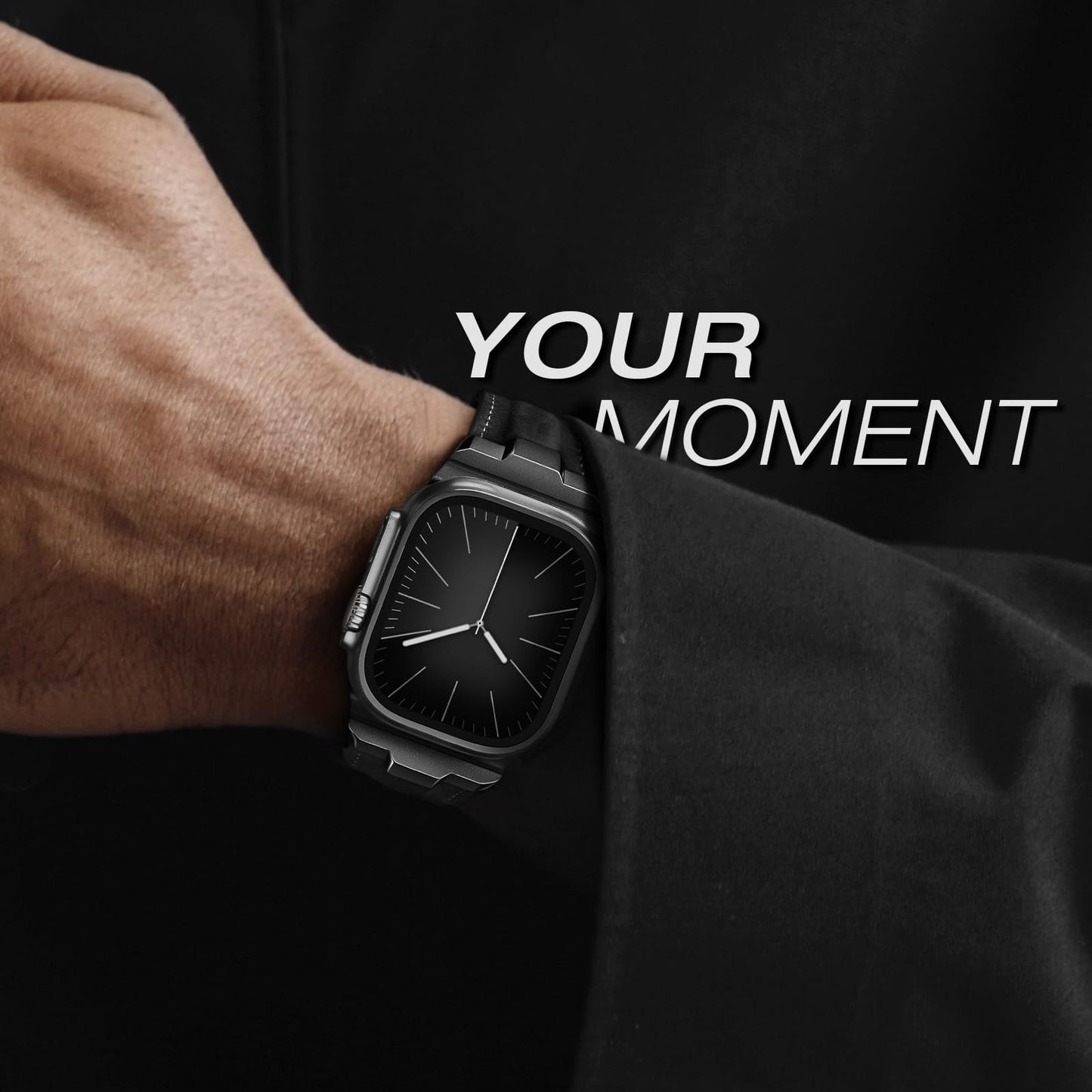 Leather bands Compatible With Apple Watch Ultra Band 49mm 46mm 45mm 44mm 42mm, Superior Genuine Leather Rugged Metal Connector Durable Strap for Men iWatch Ultra3 2 1,Series 11 10 9 8 7 6 5 4 3 SE3 SE