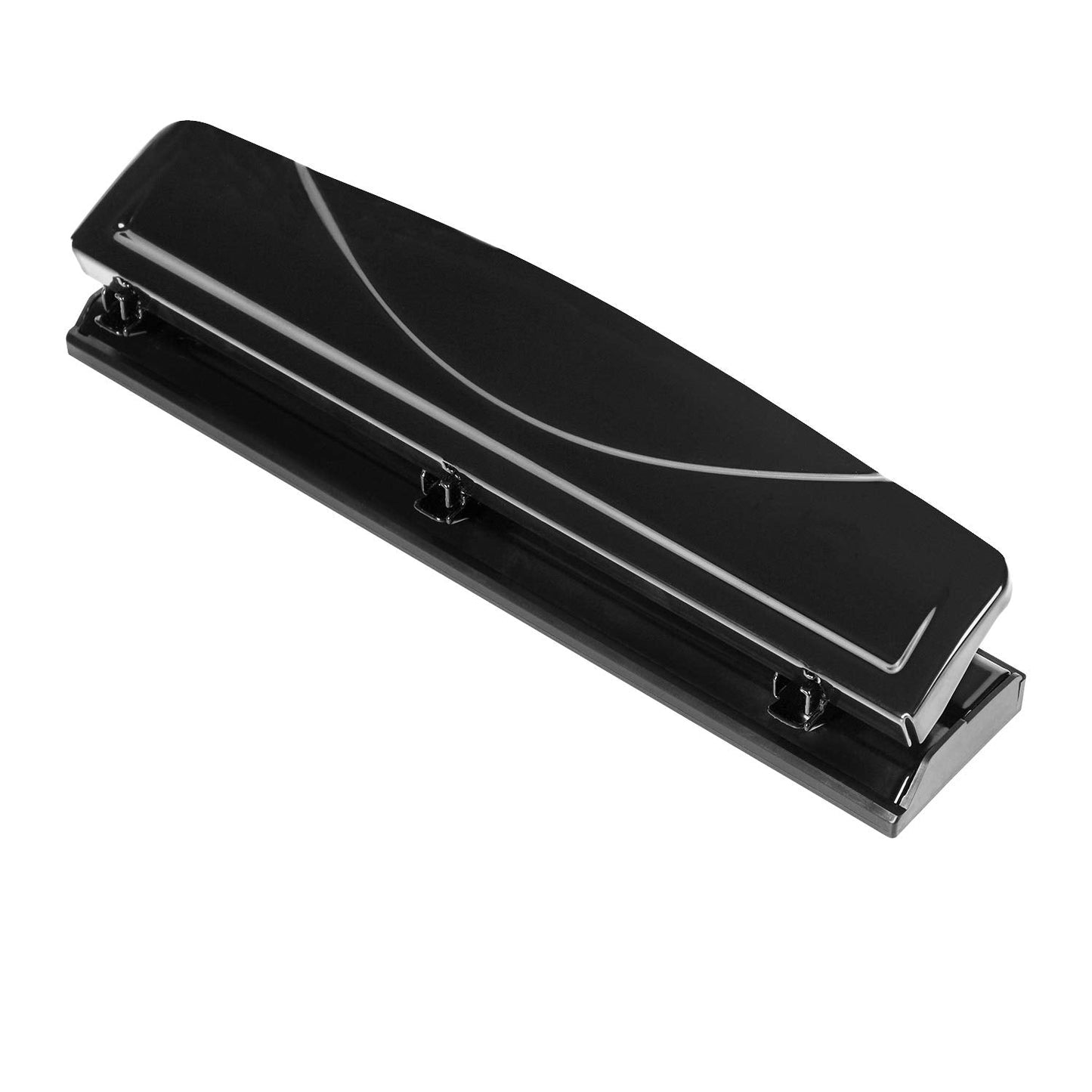 Amazon Basics 3 Hole Punch, 10 Sheet Capacity, Black, Easy-Clean Tray
