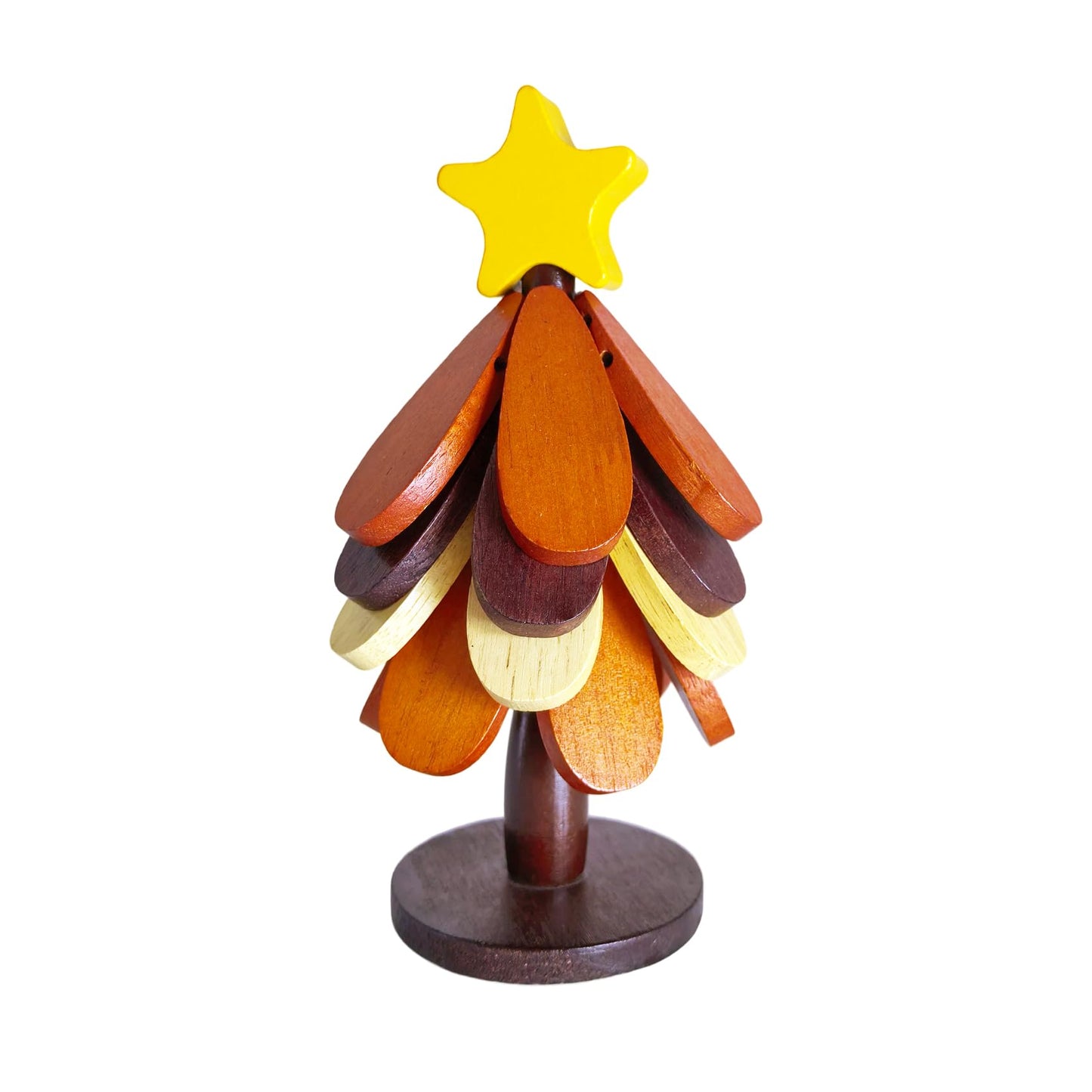 Wooden Christmas Tree Trivet Set of 4, Heat Resistant Coasters for Hot Dishes Pots Bowls, Star Top Holiday Table Decor for Home Kitchen