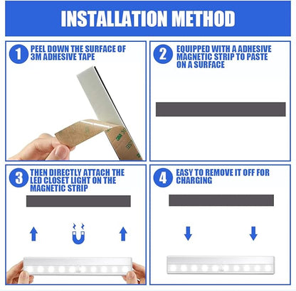 Led Motion Sensor Closet Lights 6 Pack, Wireless Under Cabinet Lighting Rechargeable Under Counter Lights, Homelife Motion Sensor LED Lights, Night Light Bar for Kitchen Wardrobe