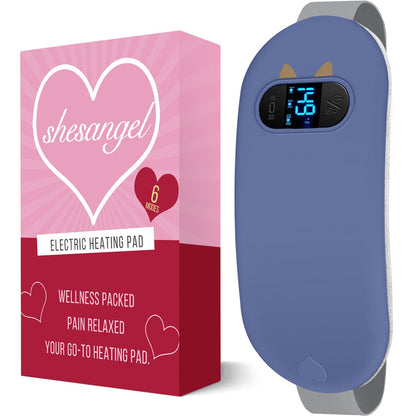 Portable Heating Pad for Period Cramps: Cordless Menstrual Heating Pad with 6 Heat Levels and 6 Massage Modes, 3s Fast Heating Gift for Women and Girl(Pink)