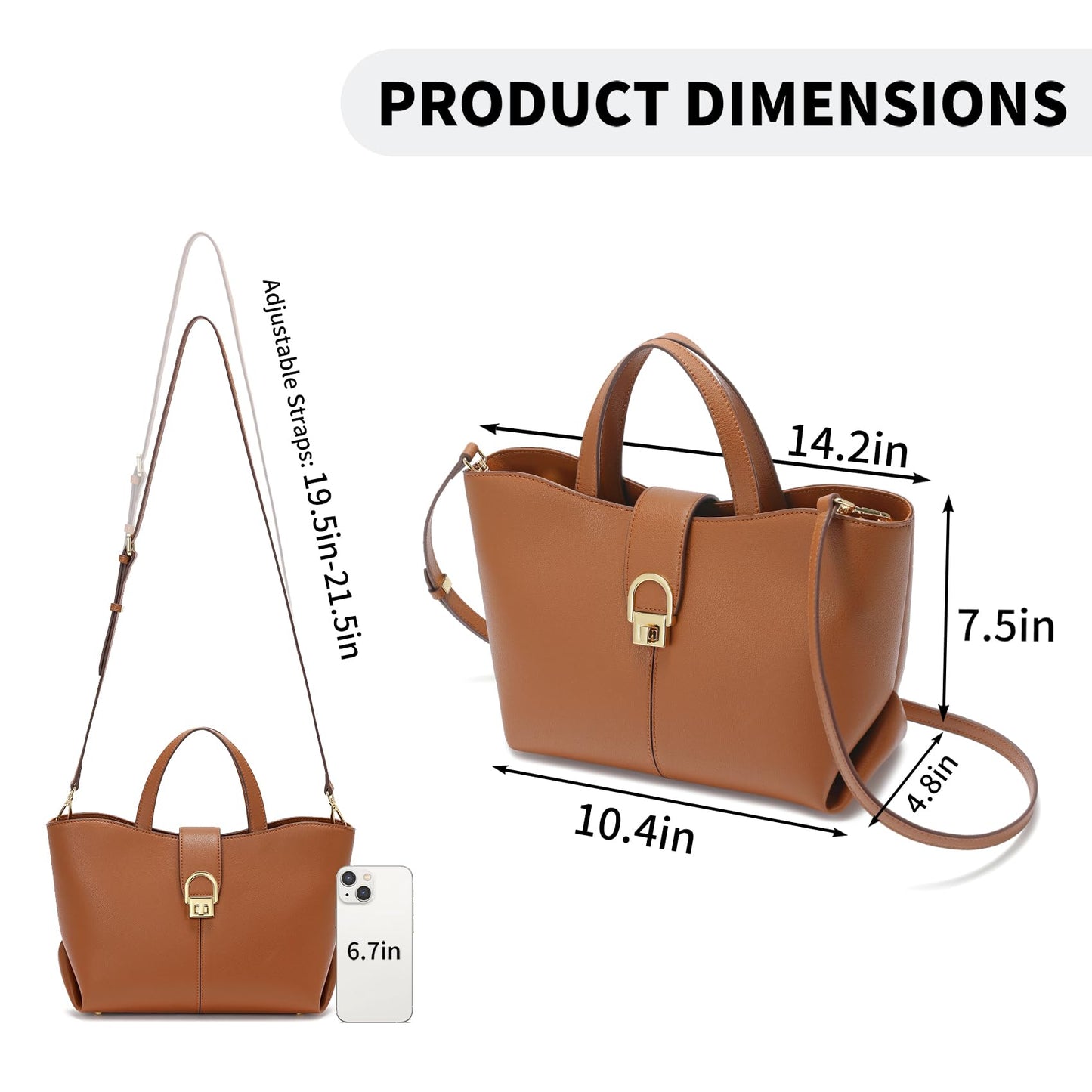 Top Handle Bag Designer Leather Crossbody Bag Handbag Purses,Tote Bag for Women Top-Handle Handbag with Adjustable StrapStrap