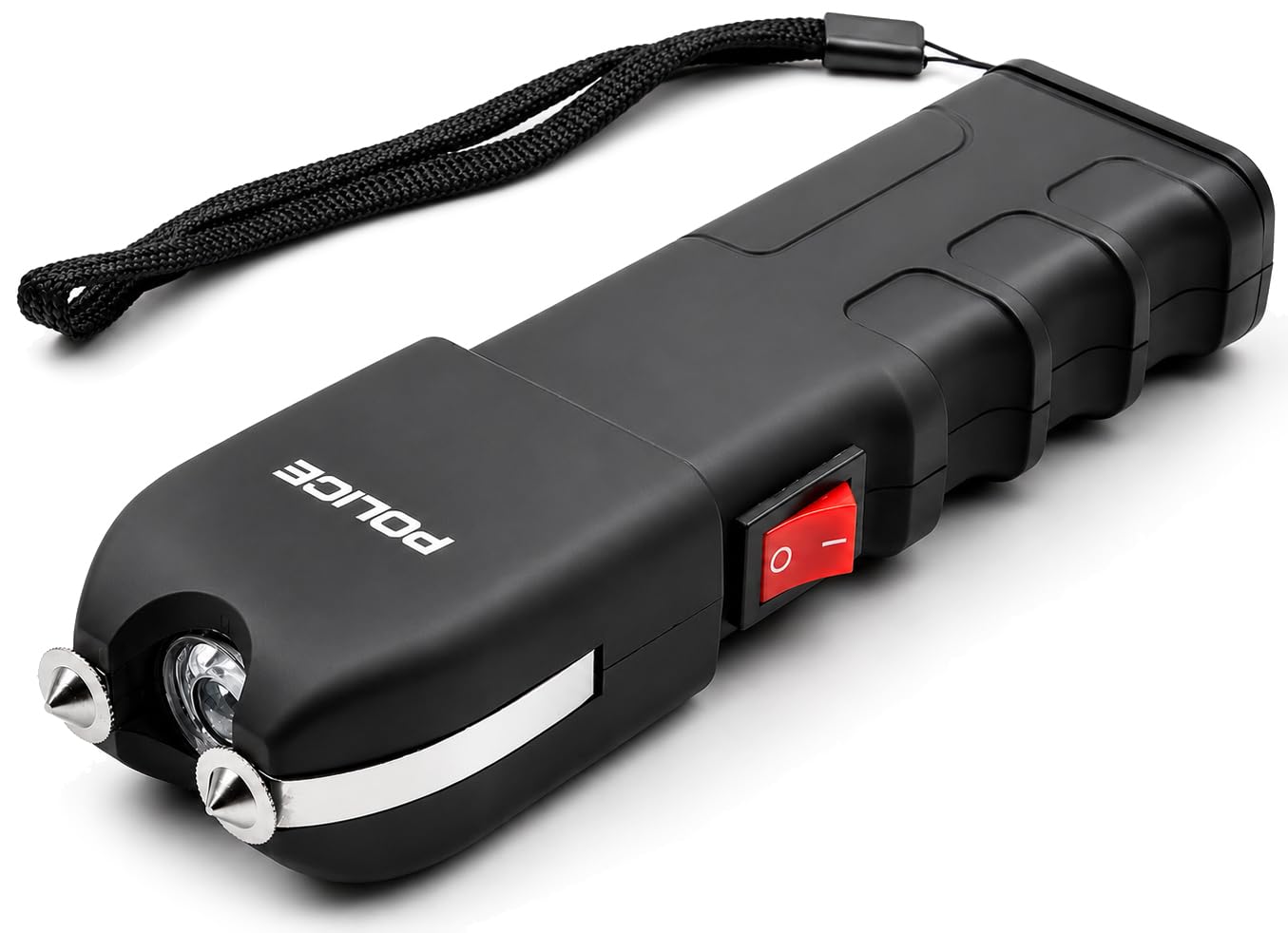 POLICE Stun Gun for Self Defense 928 - High Voltage Rechargeable with LED Flashlight, Compact & Heavy Duty, Personal Security for Women & Men - Black