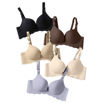 Pack of 5,Women Comfort No Wire Bras Seamless No Show Bra Pack