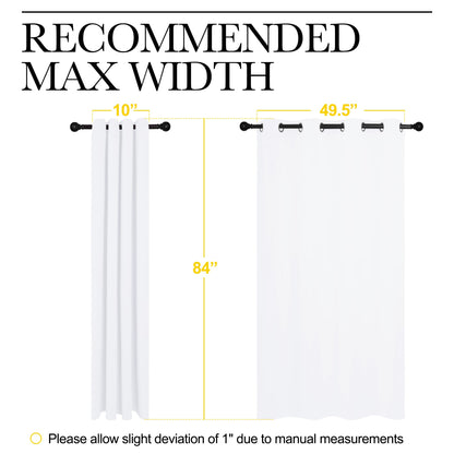 NICETOWN 100% Blackout Window Curtain Panels, Cold and Full Light Blocking Drapes with Black Liner for Nursery, 84 inches Drop Thermal Insulated Draperies (White, 2 Pieces, 52 Wide Each Panel)
