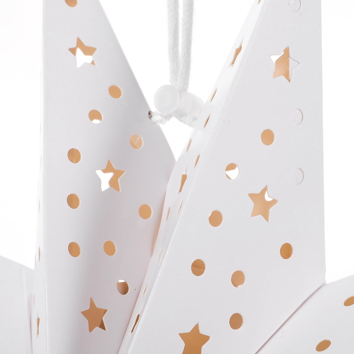 BESPORTBLE 3Pcs White Paper Star Lantern - 35cm Christmas Wedding Party Decor - Hanging Hollow Out Star Paper Lampshade for Holiday New Year Home Decor (Does not Include Lights)