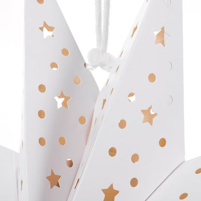 BESPORTBLE 3Pcs White Paper Star Lantern - 35cm Christmas Wedding Party Decor - Hanging Hollow Out Star Paper Lampshade for Holiday New Year Home Decor (Does not Include Lights)