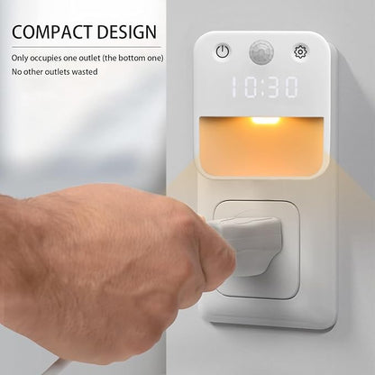 SX.man&sog Motion Sensor Light Indoor,3 Colors Temp Adjustable Motion Light Indoor with Time Display Ideal Night Lights for Bedroom,Kitchen or Bathroom (1 Pack)