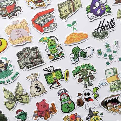 Generic Funny Money Decals - Cash, Dollar Signs, Bills & Coins Symbols