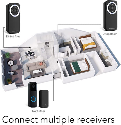 Wasserstein Doorbell Chime - Compatible with Blink Video Doorbell (1-Pack, Black)