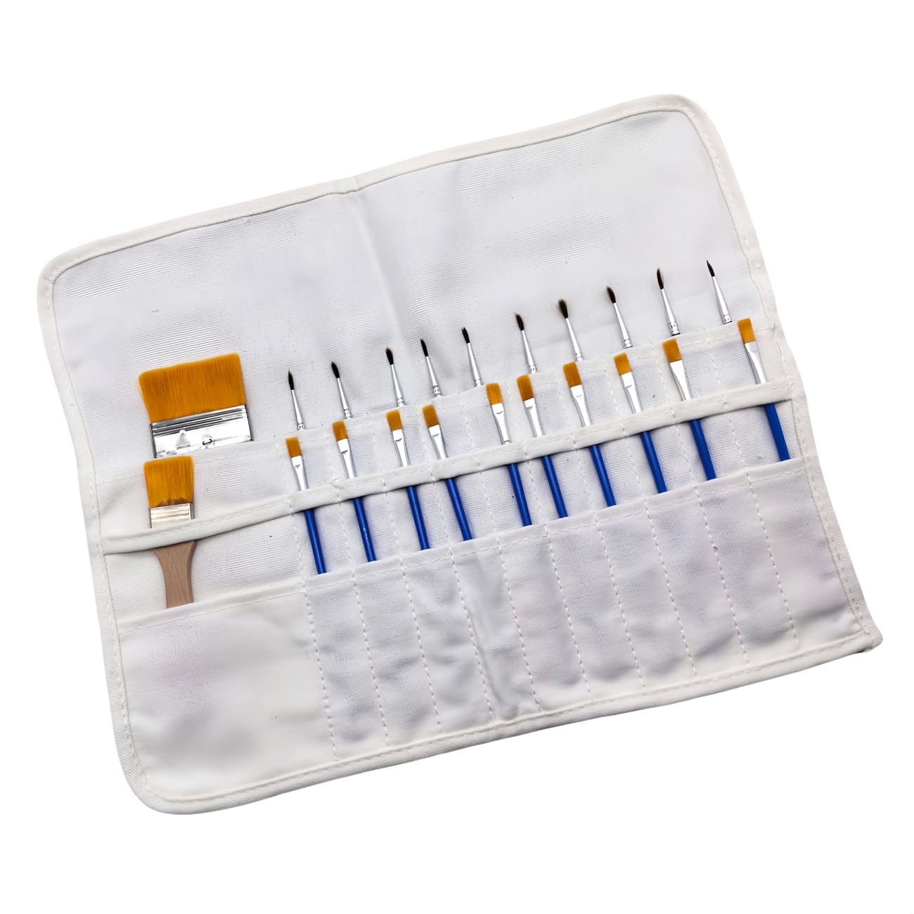 Funny live Paint Brush Holder Art Supplies, Artist Brush Holder & Storage Organizer Roll-Up Case Bag, Protect Acrylic Oil Watercolor Paintbrushes (White 22 Slot Pockets)