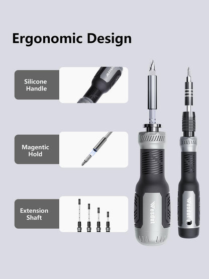 [Super Durable] 77in1 Screwdriver Set, Include 46in1 Precision Screwdriver and 23in1 1/4 Inch Nut Driver, Flat Head, Torx, Hex, Square, Repair Kit, Man Gift Screw Driver