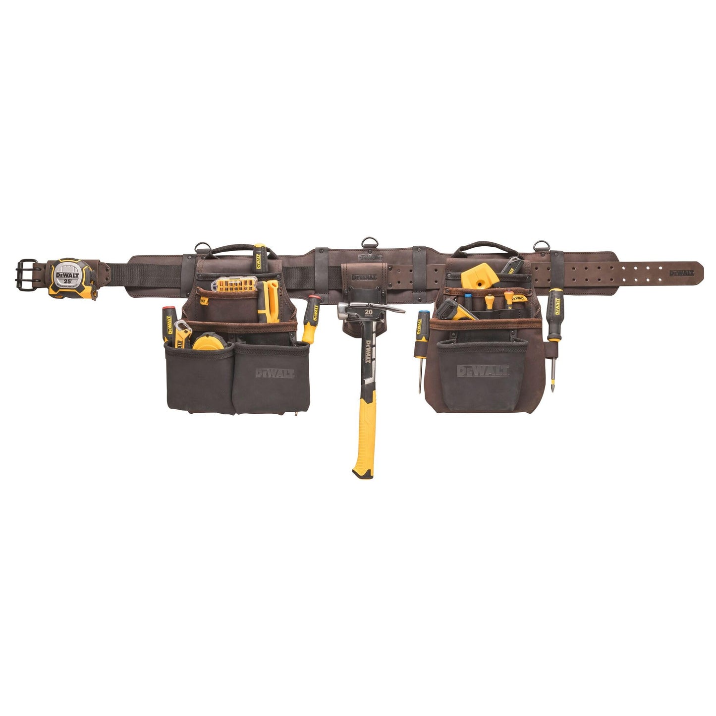 DEWALT Leather Tool Belt Organizer with 18 Pockets, Heavy Duty Construction (DWST550113)
