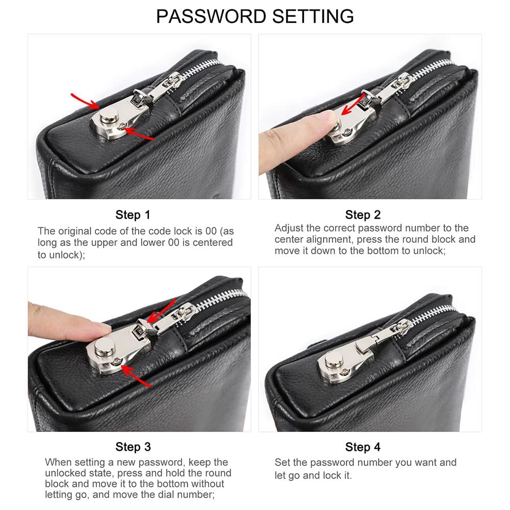 CONTACTS Clutch Purse Bag Leather for Men Anti Theft Wristlet Handbag Wallet Multiple Compartments Card Phone Holder Travel Bag