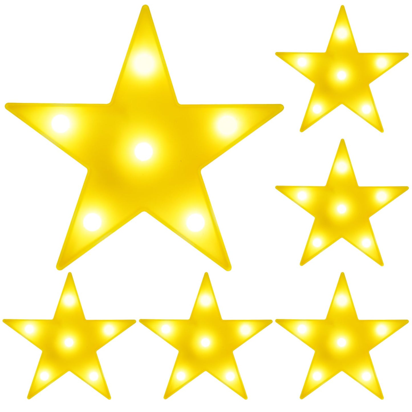 6 Pcs LED Stars Night Light Can Be Hung On The Wall Kids Room Room Light, Suitable for Birthday Party Holiday Decoration Baby Room Nursery Decoration (Star-6pcs)