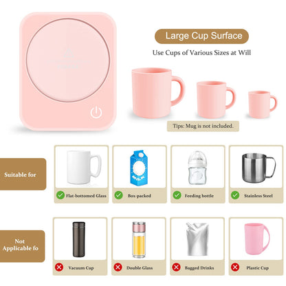 VOBAGA Mug Warmer Set, Coffee Warmer for Desk with 11oz Ceramic Mug, Auto Shut Off & 3-Temp Settings, Smart Coffee Cup Warmer, Home Office Essentials Coffee Set
