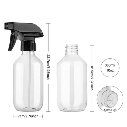Spray Bottles 10oz/300ml Plastic Spray Bottle Empty Refillable Container with Adjustable Head Sprayer, Mist/Stream Water Bottle for Cleaning Products, Plants, Pet Training, Hairstyling
