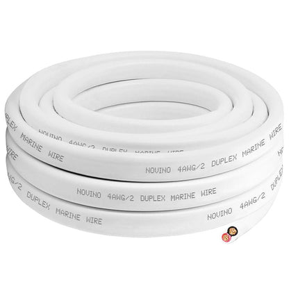 4 Gauge Marine Wire 4 AWG Duplex Marine Grade Wire,10ft Tinned Copper Oxygen-Free Insulated Red& Black Electrical Cable for Boat/Automotive/RV/Camper/Trailer