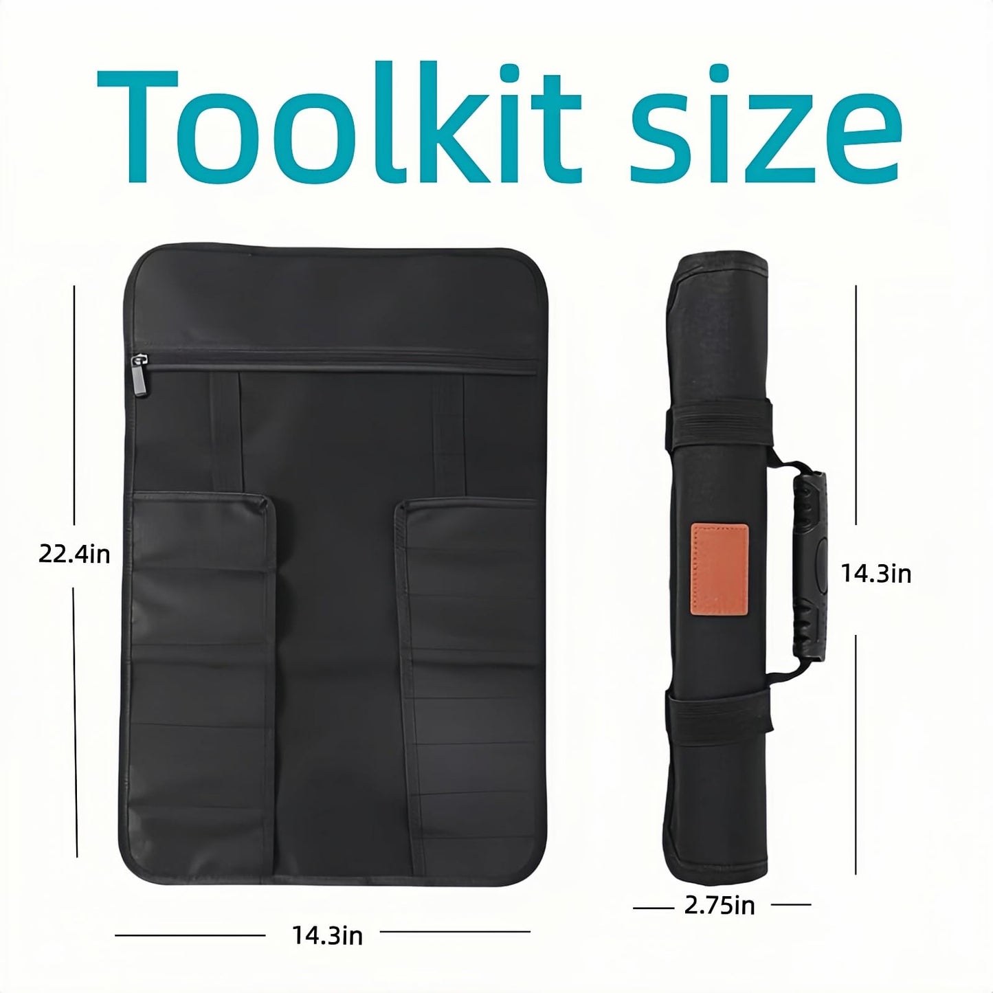 Tool Bag Roll Up, Roll Up Tool Pouch with 22 + 1 Pocket,Waterproof tool roll up bag, Heavy Duty Tool Roll Bag Organizer.