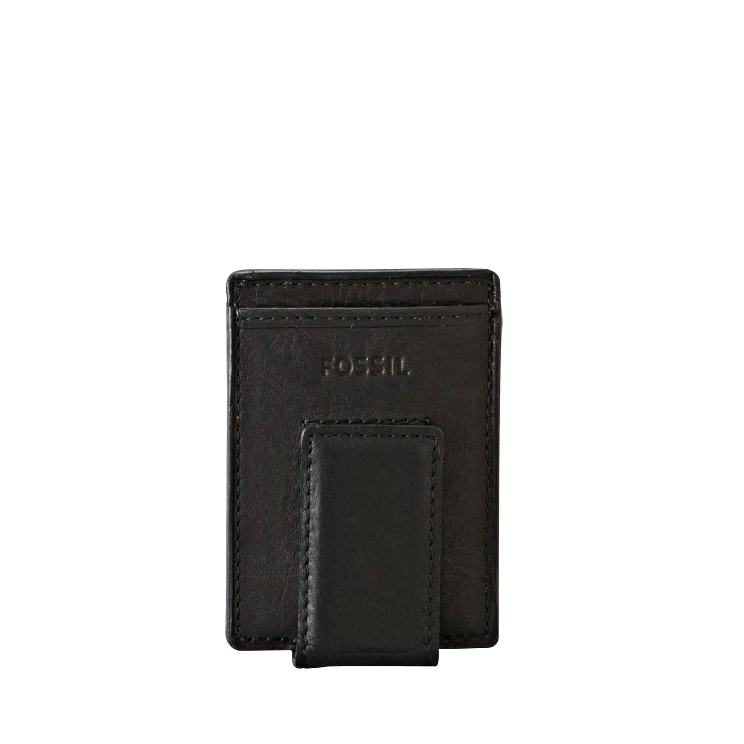 Fossil Men's Ingram Leather Magnetic Card Case with Money Clip Wallet, Slim Wallet for Men, Black