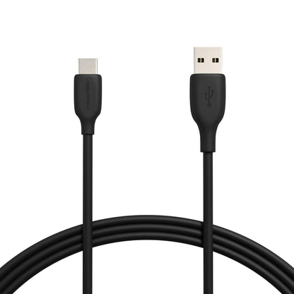 Amazon Basics 2-Pack USB-C to USB-A 2.0 Fast Charger Cable, 480Mbps Speed, USB-IF Certified, for Apple iPhone 16/15, iPad, Samsung Galaxy, Tablets, Laptops, 1.8 m, Black