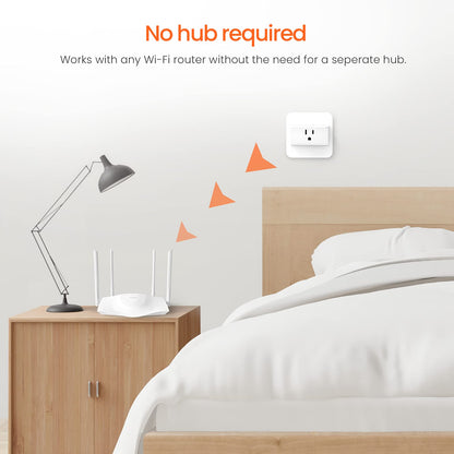 TENDA SP6 Smart Plug WiFi Outlet Switch, Works with Alexa & Google Assistant for Voice Control, Remote Control via App, Timer & Schedule Function, 15A Easy Install, Compact Design, FCC ETL Certified