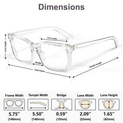 VISOONE Blue Light Blocking Glasses Square with Anti Computer Glare for Gaming Women and Men MONTANA