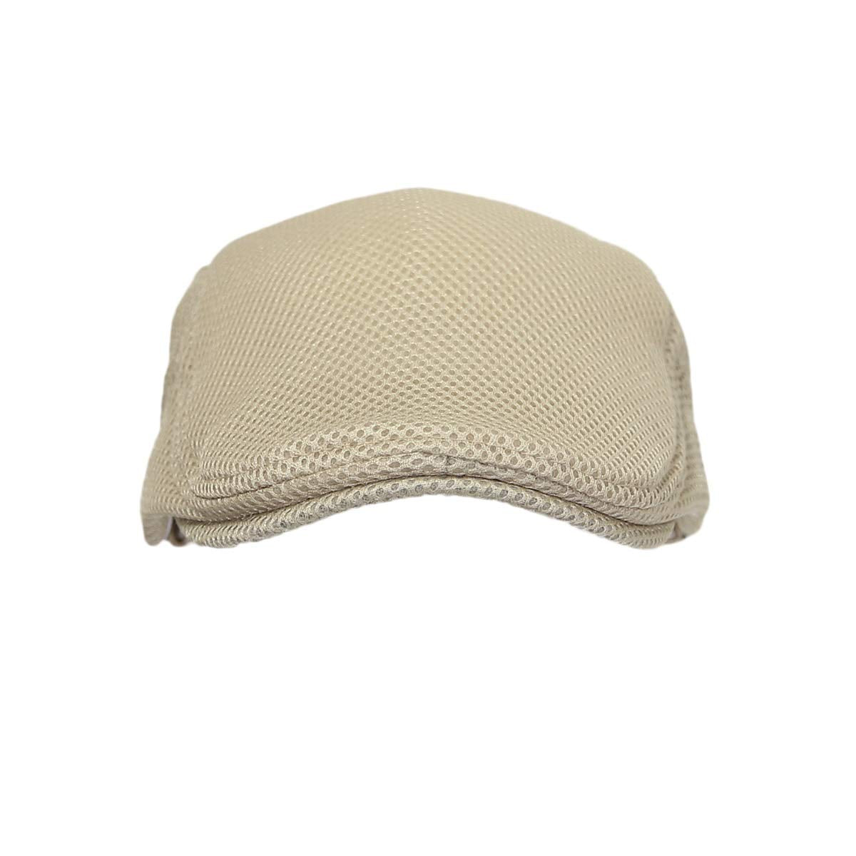 WITHMOONS Ivy Cap Summer Linen-Like Cotton Newsboy Irish Golf Hats MZ30038 (Mesh_Beige)