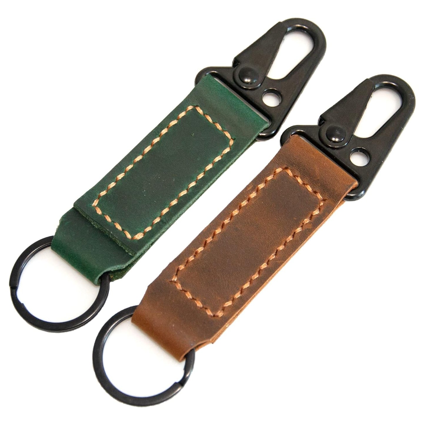 Turbosnail handmade leather keychain,leather Vintage durability keychain, Gift For Birthday (Brown)