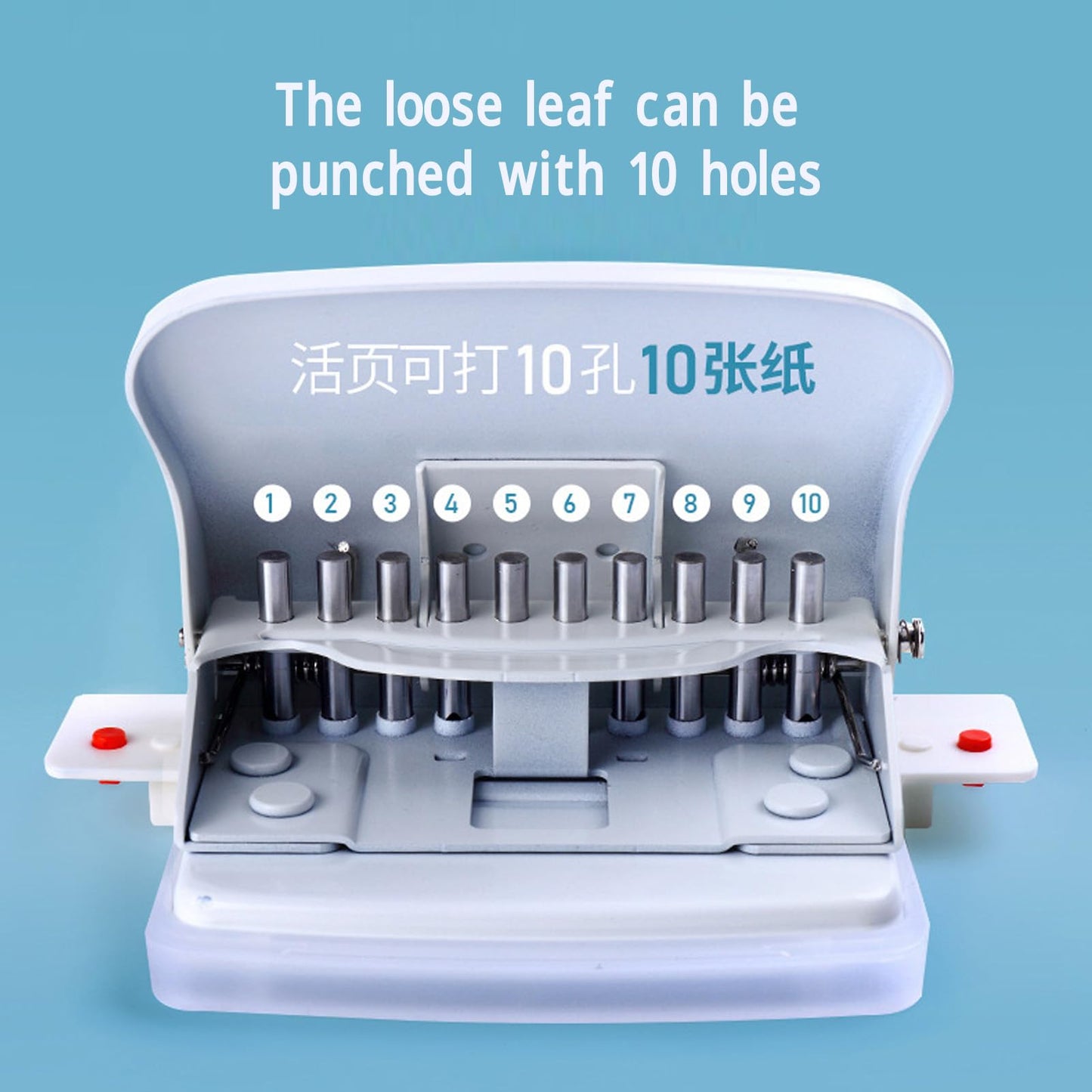 10 Hole Puncher, Spiral Binding Machine, Spiral Hole Punch, Hole Punch for Spiral Binding, Paper Binding Machine Handheld Portable Spiral Binder A4 A5 A6 A7 Coil Book Round Hole Puncher Punching Tool