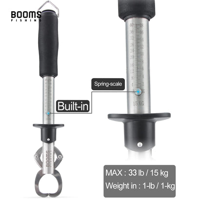 Booms fishing G1 Fish Gripper Grip and Hold Fish with Tight Grip Largest Model Built-in Scale