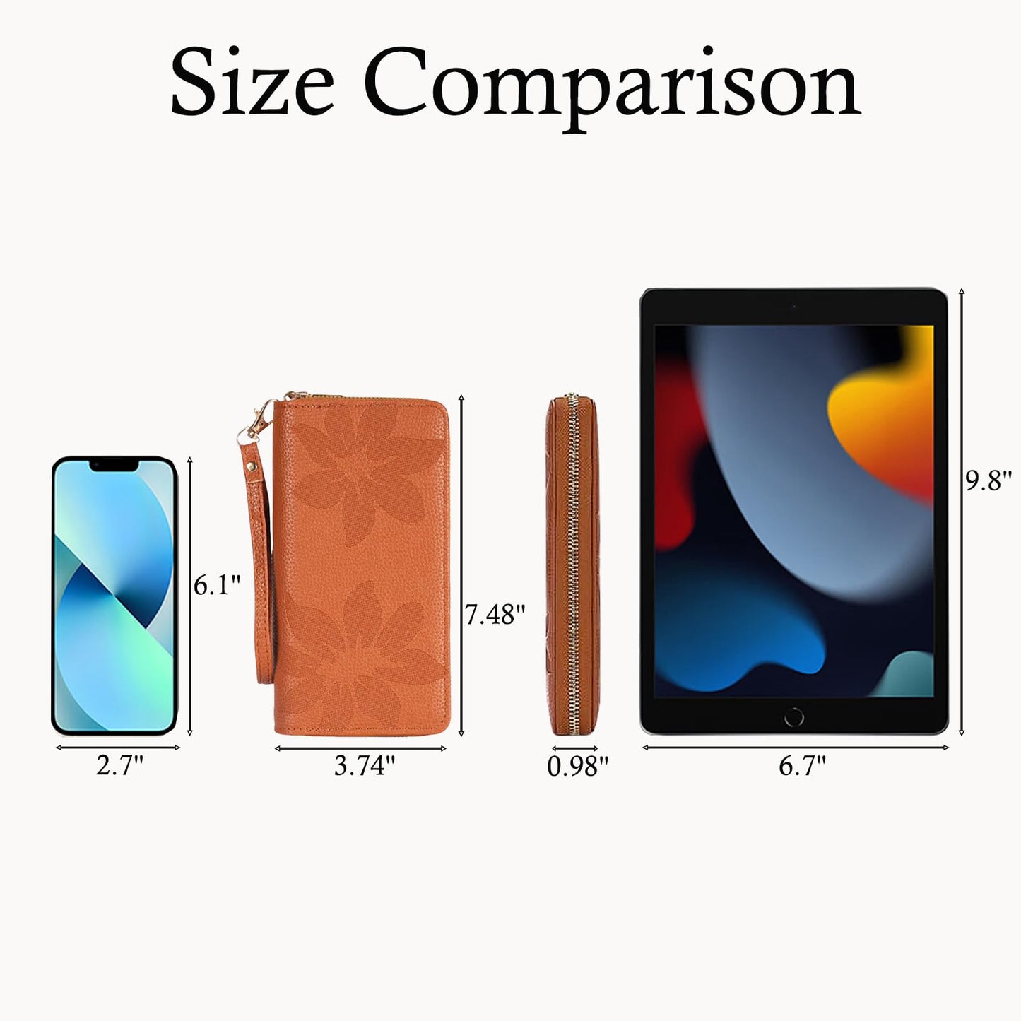 Bakurok Womens Wallet RFID Wristlet Wallet for Women Zip Around Credit Card Holder Floral Leather Ladies Clutch Long Purse