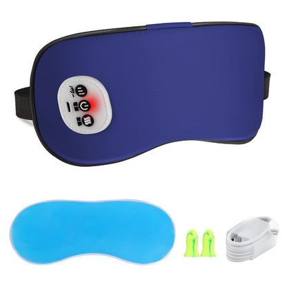 SandKing Cordless Heated Eye Massager with Cooling Eye Pad, Vibrating Heating Sleeping Mask for Men Women Kids -USB Charing Heated Eye Mask Electric for Dry Eyes, Relax,Travel (Blue)