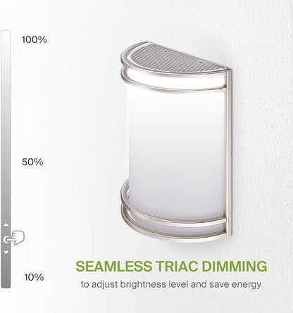 ASD LED Indoor Wall Mount Light Fixture - Modern Interior Brushed Nickel Wall Sconce Lighting - 3000K 4000K 5000K Adjustable - Half Cylinder Hallway Light Fixture - ETL & Energy Star Listed 4 Pack